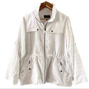 Tommy Bahama White Linen jacket top utility coat XL